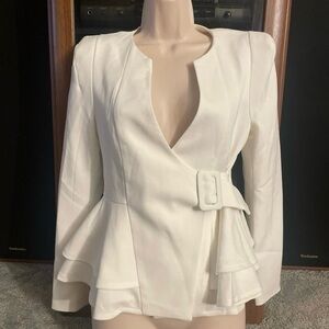 Elegant Off White Peplum Jacket